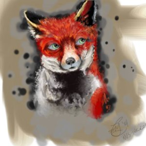 A disital painting of a Fox